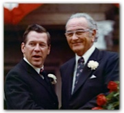 Bill Hobby with LBJ at the inauguration in 1973, a week before the former president died. William P. Hobby Sr. Family Papers, Dolph Briscoe Center for American History, di_05746.